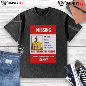 Funny missing bro guy shirt with a humorous 'Have You Seen This Person?' message on a washed t-shirt.