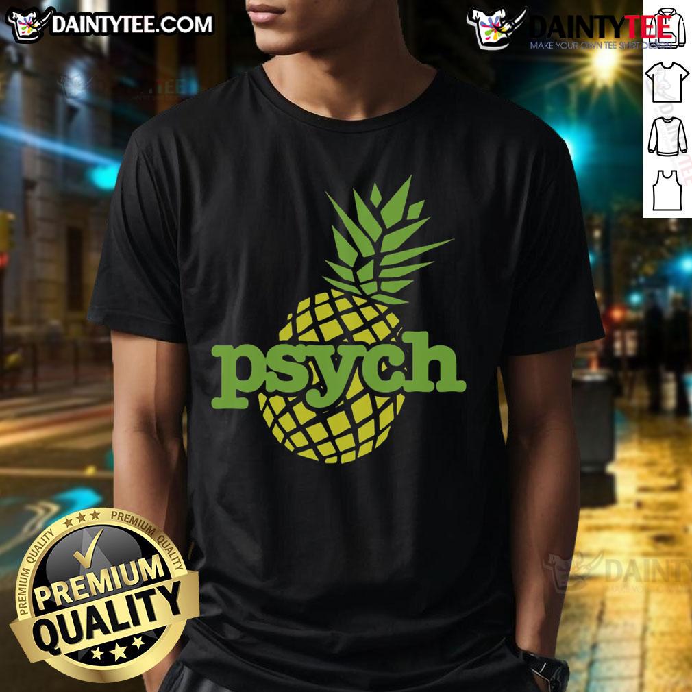 Funny Psych Pineapple T-Shirt featuring a playful pineapple graphic and vibrant colors, perfect for fans of the show.