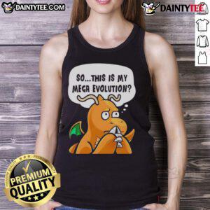 Alt Text: Funny tank top featuring a Mega Evolution Pokmon anime character, perfect for fans and casual wear.
