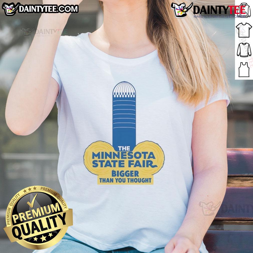 Alt Text: Funny Minnesota State Fair adult humor ladies tee featuring a playful design and vibrant colors, perfect for fair enthusiasts.