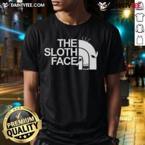 Funny The Sloth Face T-Shirt featuring a playful sloth graphic, perfect for sloth lovers and casual wear enthusiasts.