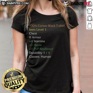 Funny WoW shirt stats for ladies featuring humorous gaming graphics and vibrant colors, perfect for World of Warcraft fans.
