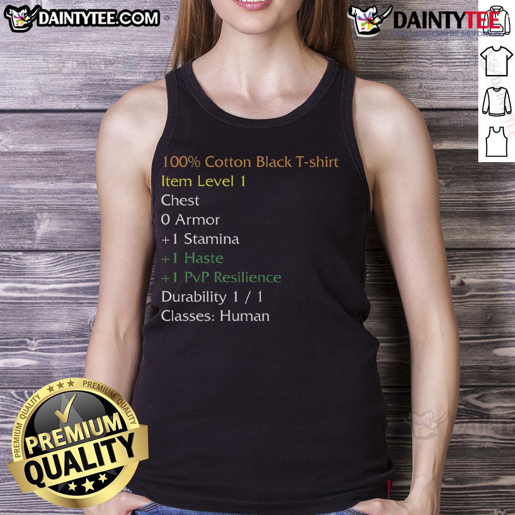 Alt Text: Funny WoW shirt stats tank top featuring humorous gaming graphics for World of Warcraft fans.