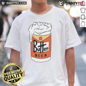 Good Butterbeer Duff Parody T-Shirt featuring a fun design inspired by popular wizarding drinks and classic beer branding.