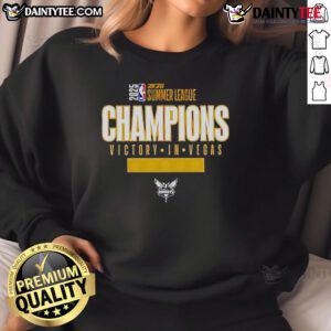 Good Charlotte Hornets 2025 Summer League Champions victory in Vegas sweatshirt showcasing team pride and celebration.