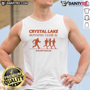 Good Crystal Lake Running Club 'Run For Your Life' tank top established in 1980, featuring a vibrant design and comfortable fit.