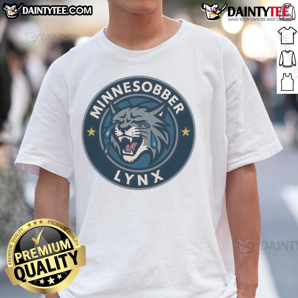 Good Minnesobber Lynx Logo Parody T-Shirt featuring a playful design inspired by Minnesota sports culture.