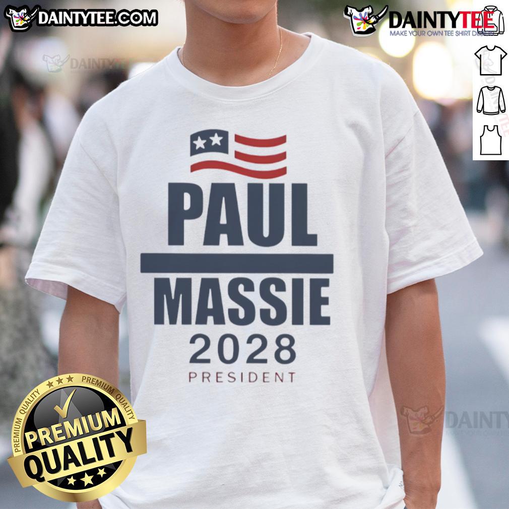 Alt Text: Good Paul Massie 2025 President T-Shirt featuring bold graphic design and campaign colors for supporters.