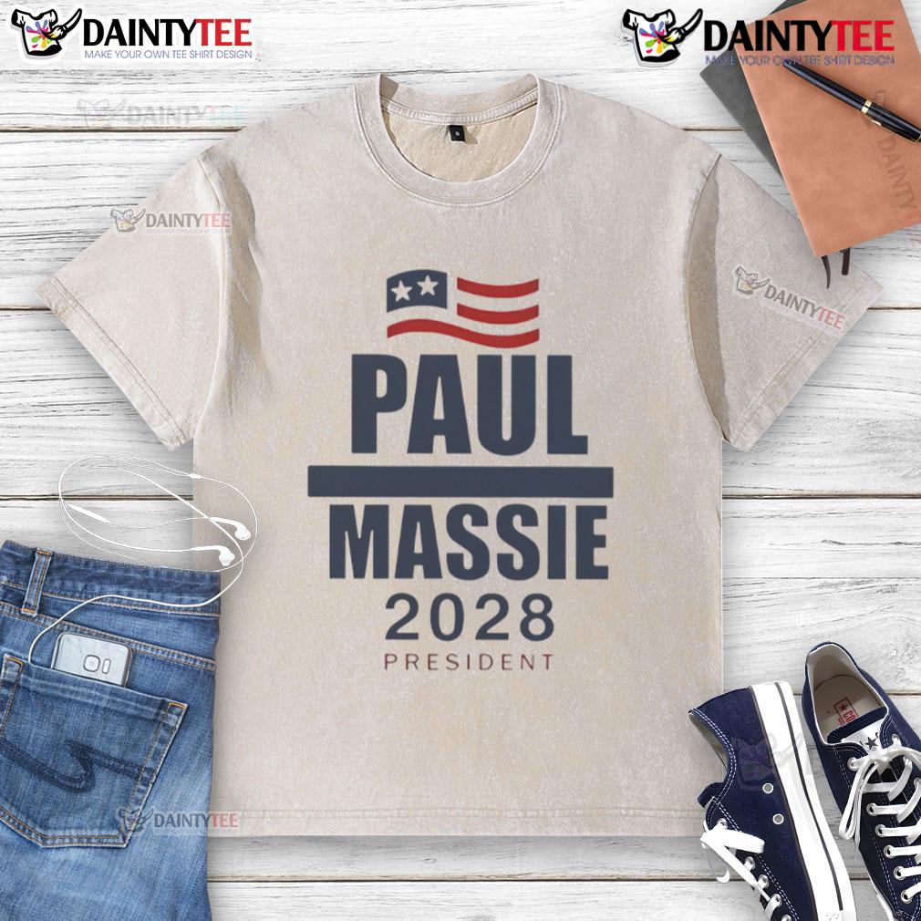 Good Paul Massie 2025 President washed t-shirt featuring bold campaign graphics, perfect for supporters and political events.