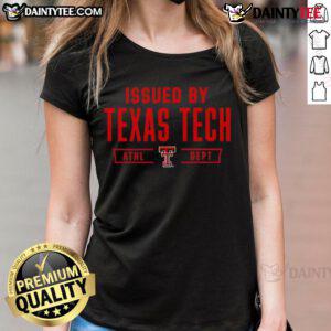 Texas Tech Red Raiders ladies tee issued by Texas Tech Athletic Department, featuring stylish design and team colors.