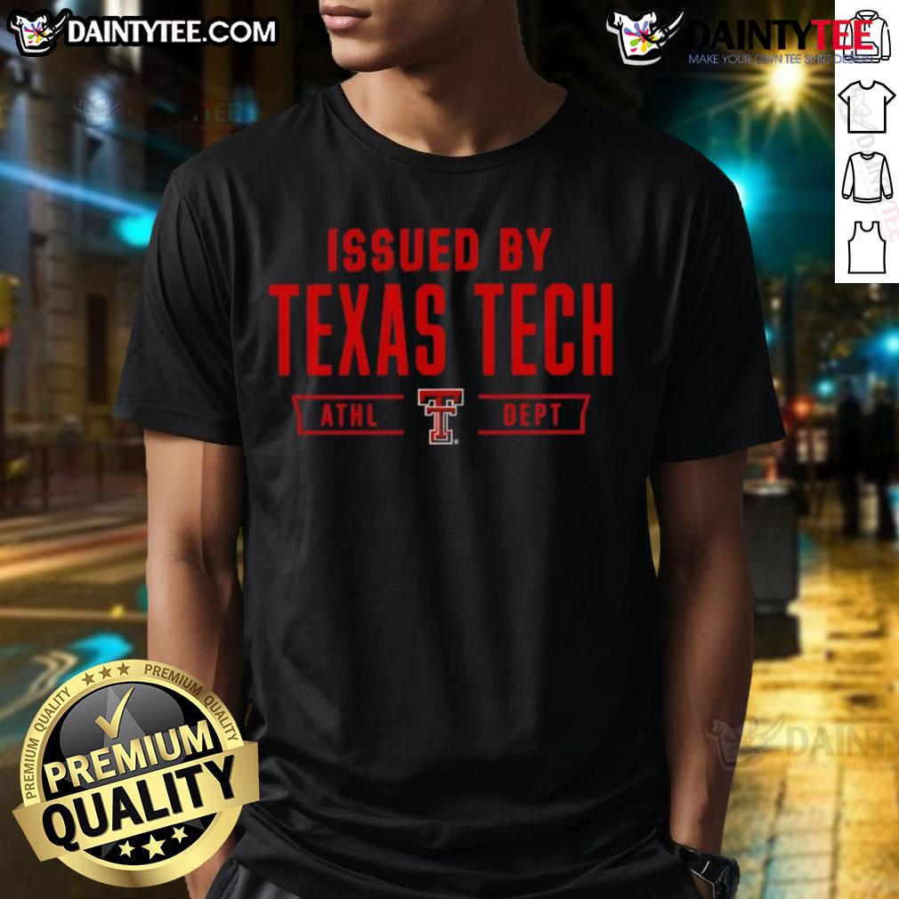 Texas Tech Red Raiders t-shirt issued by Texas Tech Athletic Department, showcasing school pride and team spirit.