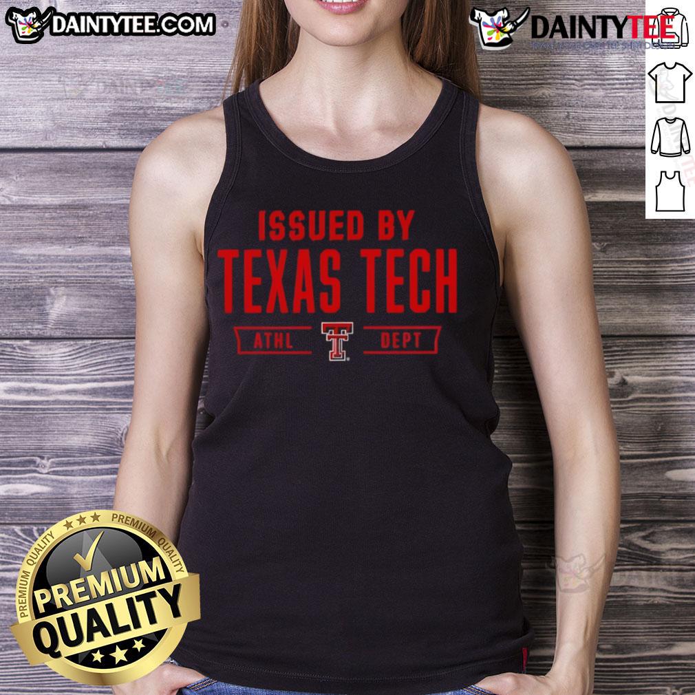 Texas Tech Red Raiders tank top issued by Texas Tech Athletic Department, showcasing school spirit and athletic pride.