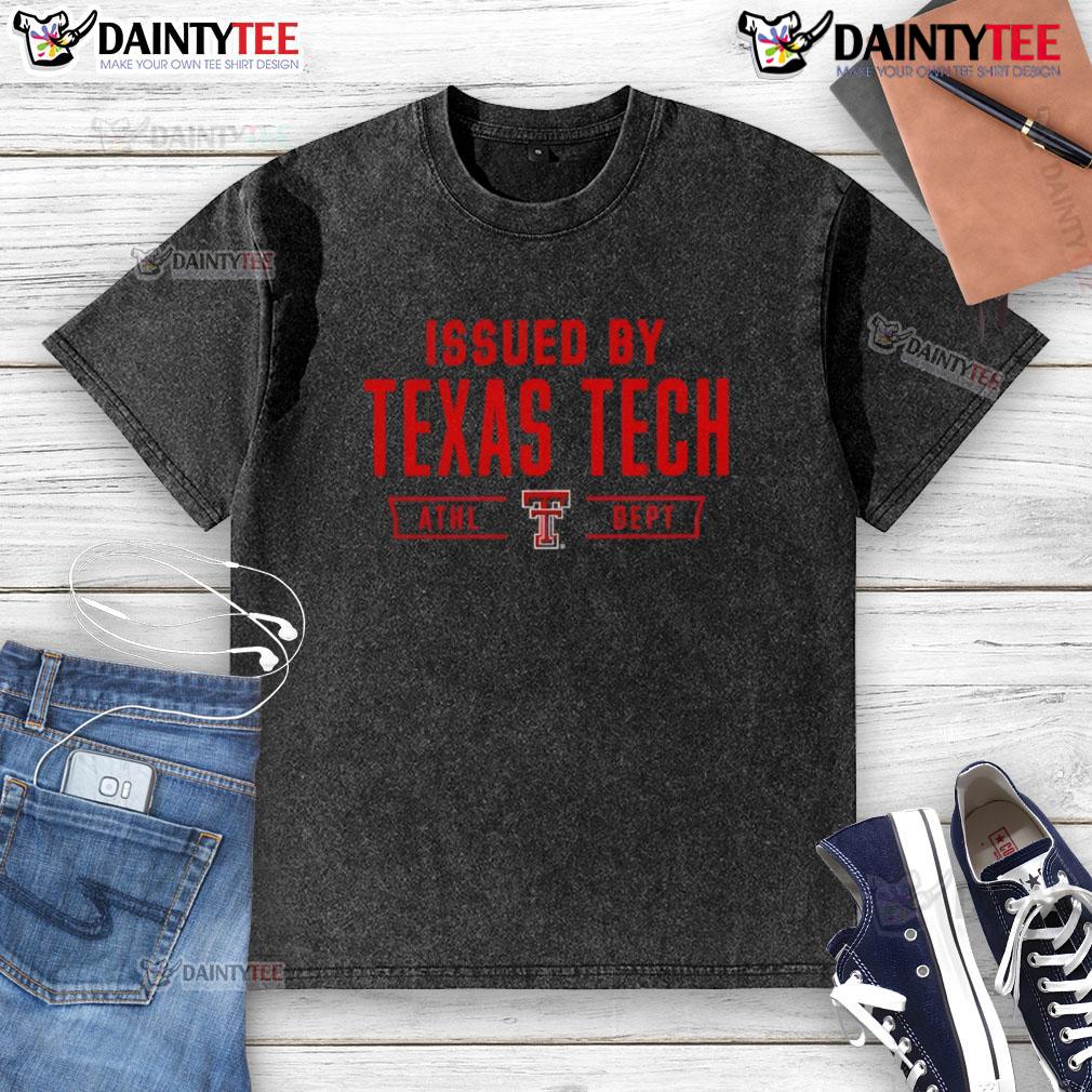 Texas Tech Red Raiders washed t-shirt issued by the Texas Tech Athletic Department, showcasing team spirit and style.