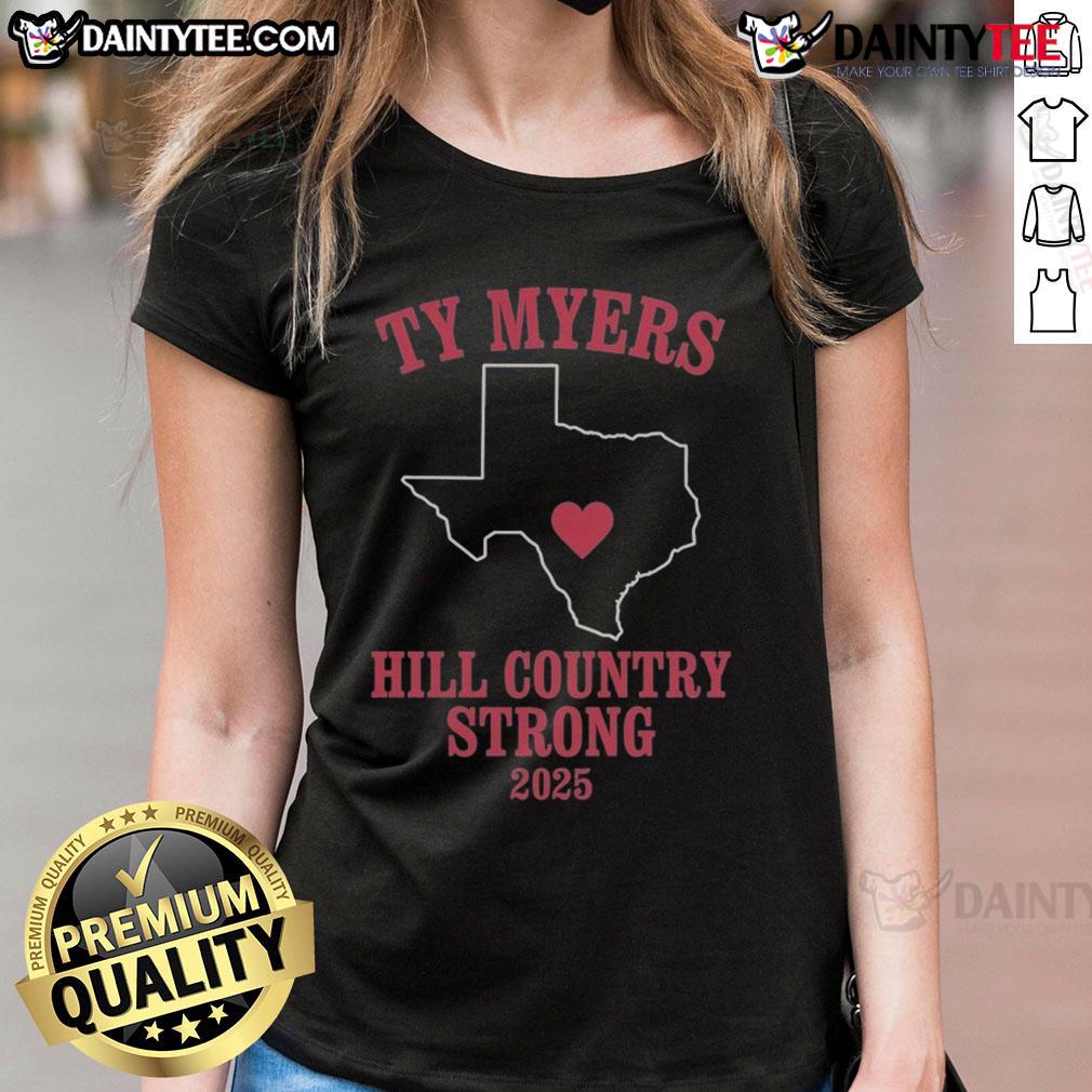 Good Ty Myers Hill in Country Strong 2025 Ladies Tee featuring a stylish design perfect for outdoor activities.