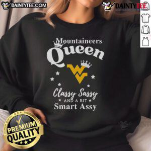 Good West Virginia Mountaineers queen classy sassy smart assy sweatshirt in navy blue, perfect for fans.