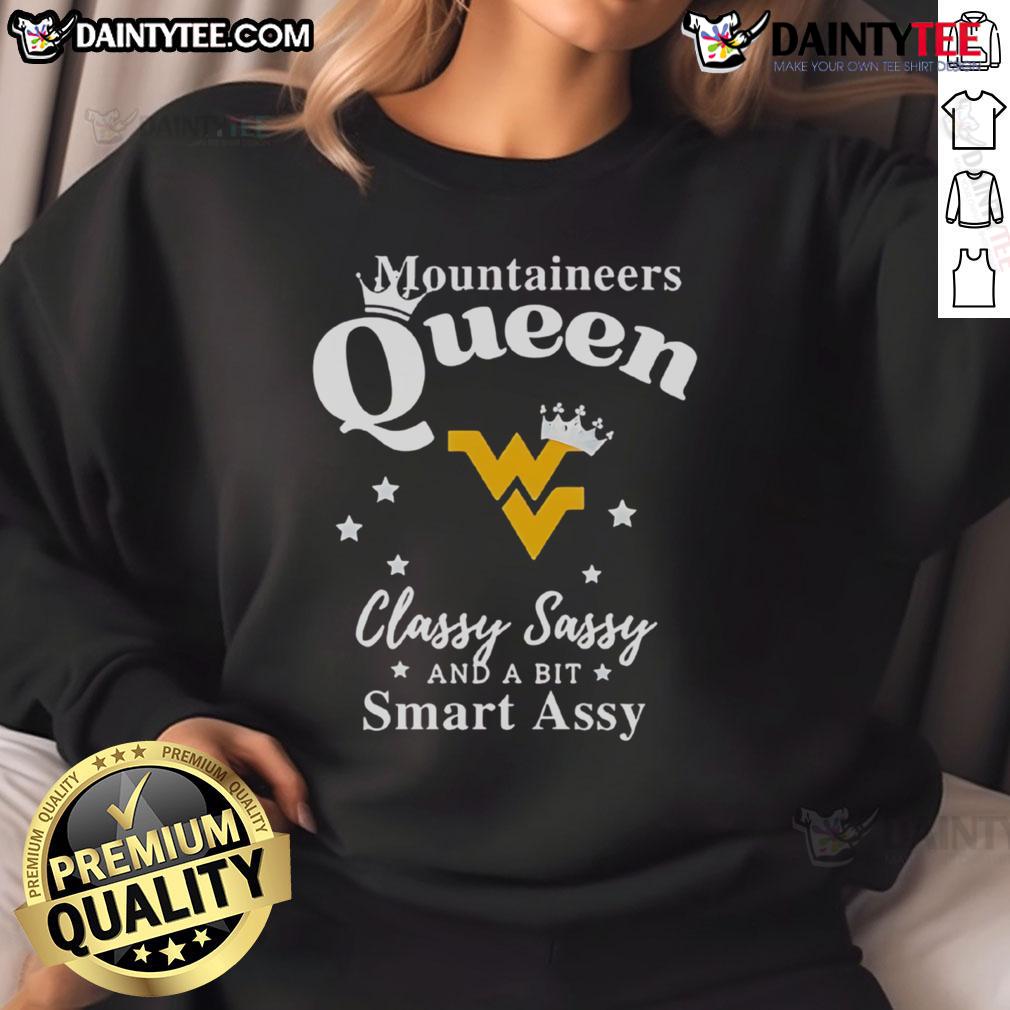 Good West Virginia Mountaineers queen classy sassy smart assy sweatshirt in navy blue, perfect for fans.