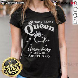 Alt Text: Happy Penn State Nittany Lions ladies tee featuring classy, sassy, and smart-assy design for fans.