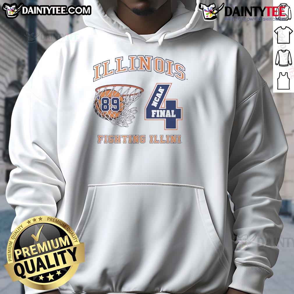 Vintage '89 Final Four hoodie featuring Illinois Fighting Illini logo, perfect for sports fans and collectors.
