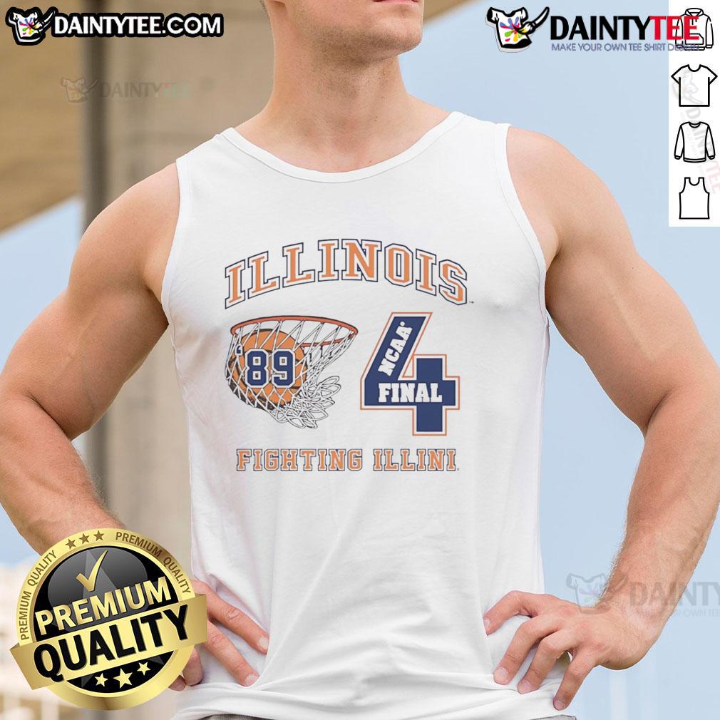 Vintage 89 Final Four tank top featuring Illinois Fighting Illini design, perfect for fans and collectors in Nice, Illinois.