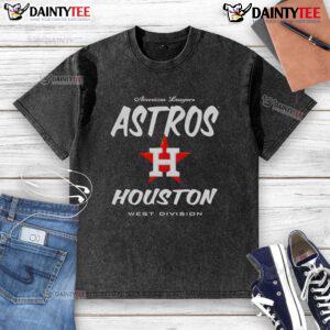 Official American League Houston Astros West Division washed t-shirt featuring team logo and vintage design.