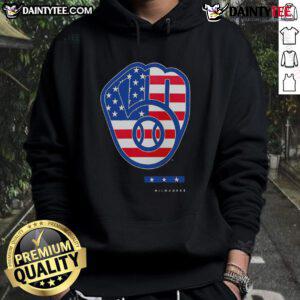 Official Anthracite Milwaukee Brewers Americana Logo Hoodie featuring a stylish design and team colors.