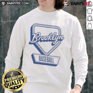 Official Brooklyn Baseball Home Plate Log Sweatshirt in navy blue, featuring vintage-style logo and cozy design.