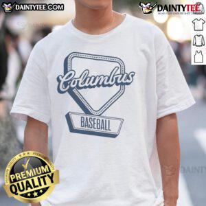 Official Columbus Baseball Home Plate Log T-Shirt featuring a stylish design for fans and players alike.
