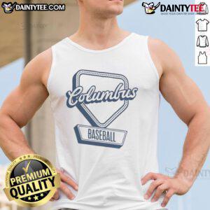 Official Columbus Baseball Home Plate Log Tank Top featuring a stylish design for fans of Columbus baseball.