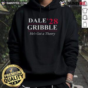 Dale Gribble wearing the Official Dale28 Gribble He's Got A Theory Hoodie, showcasing a fun and quirky design.