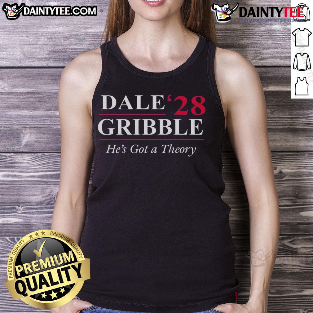 Official Dale Gribble 'He's Got A Theory' tank top featuring a bold design, perfect for fans of King of the Hill.
