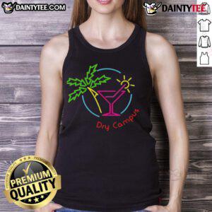 Official Dry Campus Neon Tank Top featuring vibrant colors and bold lettering, perfect for summer events and campus life.