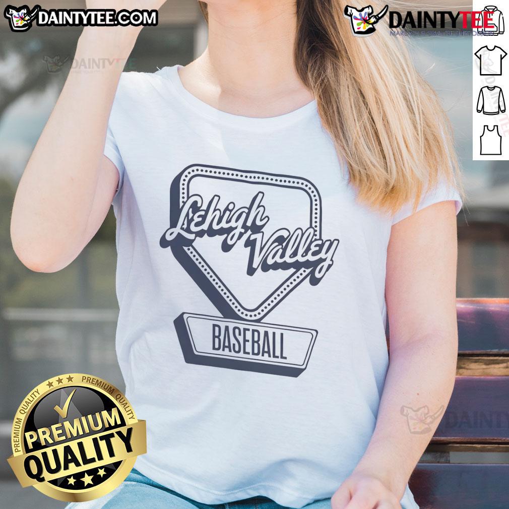 Official Lehigh Valley Baseball home plate logo on a stylish ladies' tee, perfect for fans and casual wear.