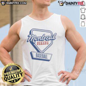 Official Montreal Canada Baseball Home Plate Log Tank Top featuring a stylish design for fans of the team.