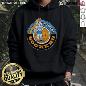 Vintage 1978 Top San Diego Sockers logo hoodie featuring iconic soccer design, perfect for fans and collectors.