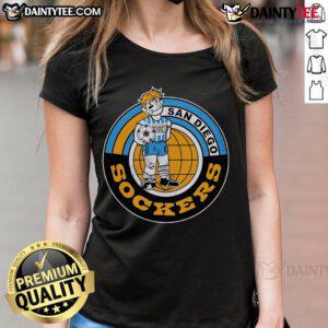 Top San Diego Sockers 1978 logo on a ladies tee, showcasing vintage sportswear style for fans of the team.
