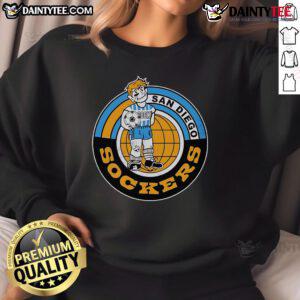 Top San Diego Sockers 1978 logo sweatshirt featuring vintage design and vibrant colors, perfect for soccer fans.