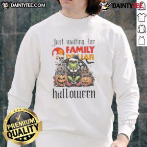 Alt Text: Awesome Grinch Halloween sweatshirt for Family Dollar featuring festive design and cozy fit for holiday celebrations.