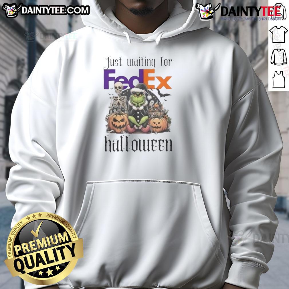 Alt Text: Awesome Grinch hoodie for Halloween, perfect for waiting for FedEx deliveries in style and comfort.