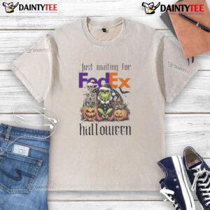 Awesome Grinch Halloween washed t-shirt featuring a playful design, perfect for festive celebrations and FedEx delivery.