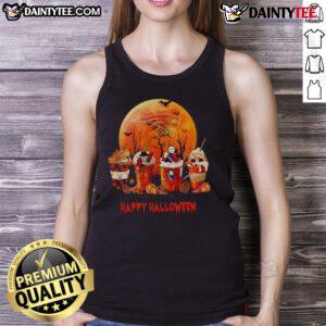 Awesome New England Patriots Happy Halloween coffee tank top featuring festive designs for fans. Perfect for game day!
