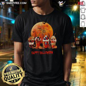 Awesome New Orleans Saints Happy Halloween Coffee T-Shirt featuring festive design for football fans celebrating Halloween.
