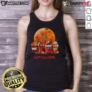 Awesome New Orleans Saints Happy Halloween coffee tank top featuring festive design perfect for game day celebrations.