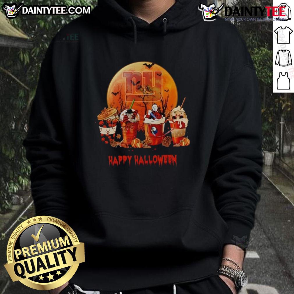 Awesome New York Giants Happy Halloween coffee hoodie with festive design, perfect for fans celebrating the spooky season.