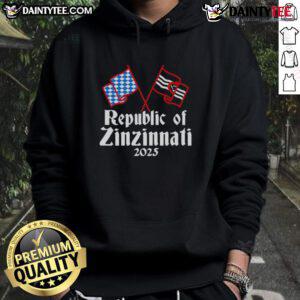 Awesome Republic of Zinzinnati 2025 hoodie featuring vibrant design and cozy fit, perfect for fans and collectors.
