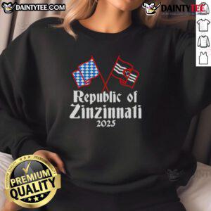 Awesome Republic of Zinzinnati 2025 sweatshirt featuring a vibrant design perfect for fans of the city.