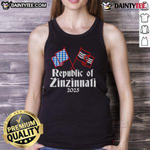 Stylish Awesome Republic of Zinzinnati 2025 tank top featuring vibrant design and comfortable fit for casual wear.