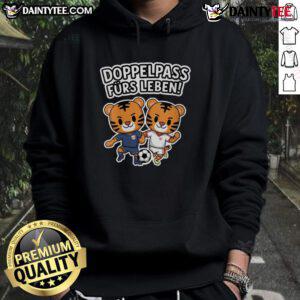 Alt Text: Cute Doppelpass fr's Leben Tigers football hoodie featuring vibrant colors and a stylish design for fans.