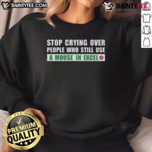 Alt Text: Funny A Mouse in Excel sweatshirt featuring a cartoon mouse with a playful expression, perfect for tech enthusiasts and gamers.
