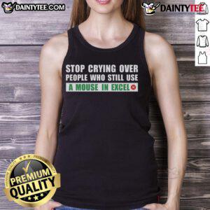 Funny mouse graphic on a stylish Excel tank top, perfect for tech enthusiasts and humor lovers.