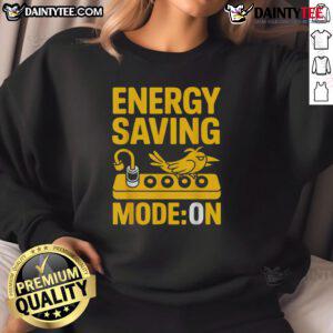 Funny Energy Saving Mode Lazy Bird Sweatshirt featuring a cartoon bird lounging, perfect for cozy, humorous casual wear.